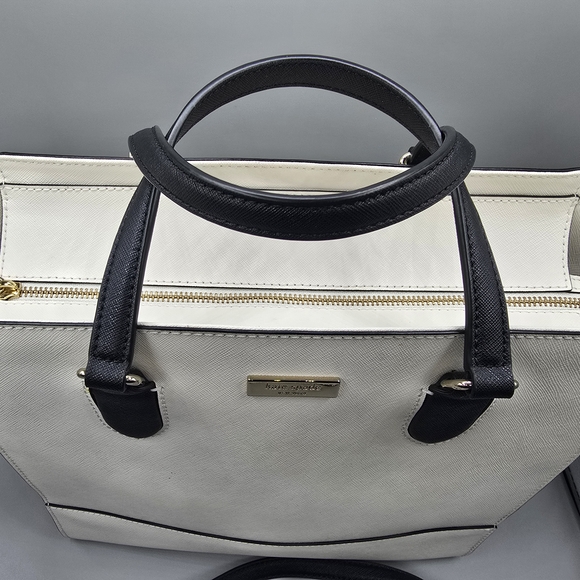 Kate Spade Cream and Black Tote with Detachable Strap - Picture 4 of 11